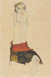 Half-Naked Sitting Girl